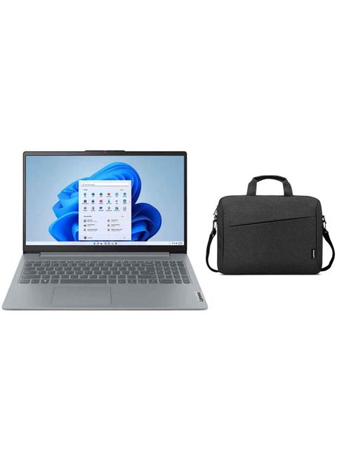 IdeaPad Slim 3 Laptop With 15.6-Inch Display, Core i5-13420H Processor/8GB RAM/512GB SSD/Intel Iris XE Graphics/Windows 11 Home + Lenovo 15.6" Laptop Casual Toploader English/Arabic Arctic Grey