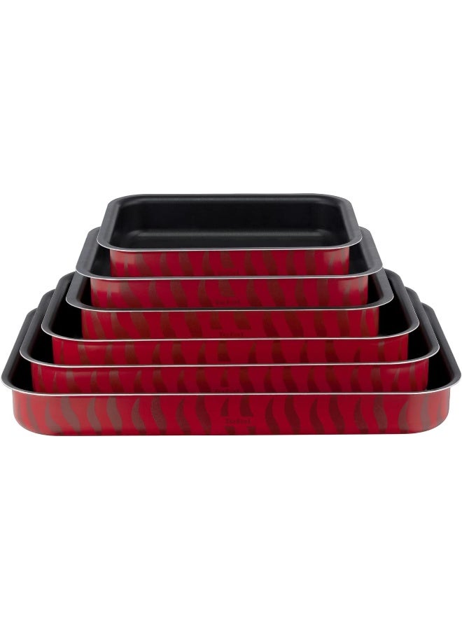 Tefal Oven Dishes | Les Specialistes 6 PCs Set Red - Image 1