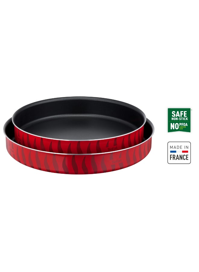 تيفال TEFAL أطباق كبة | Les Spécialistes طقم من قطعتين | 30/34 سم | طلاء غير لاصق | ألومنيوم | توزيع حرارة | سهولة التنظيف | ريد بوجاتي | صنع في فرنسا | ضمان لمدة سنتين | J5716783 30/34سم - Image 1