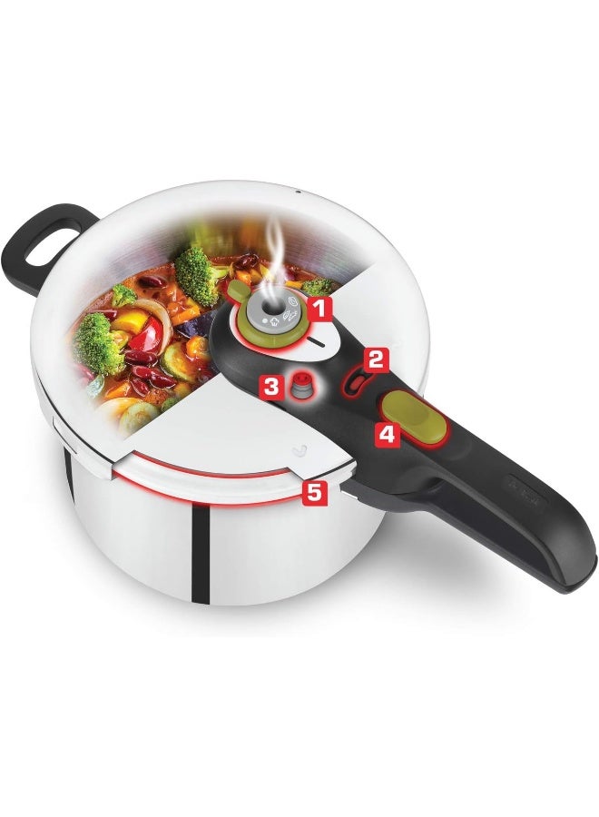 Tefal - TEFAL Pressure Cooker | Secure5 Neo ‎7 Litre For 5/8 people | Stainless Steel | All heat sources including induction | 2 Years Warranty | P2530853 Silver/Black 7Liters - Image 1