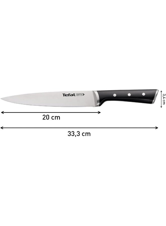 Tefal - TEFAL Ice Force Slicing Knife | 20 Cm | Kitchen Knife | German Stainless Steel Blade | Long-Lasting Cutting Performance and Sharpness | Dishwasher safe | Black | K2320714 Silver/Black 20cm - Image 1