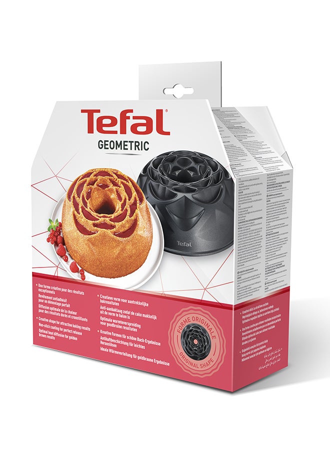 Tefal - TEFAL Baking Mold | Geometric Bundt Pan 25 cm | Perfectly Even Golden-Brown Results | Non-Stick Coating Inside and Out | Easy Cleaning | Black | Modern Faceted Cake Pan | 2 Years Warranty | J3030104 Black 25cm - Image 1