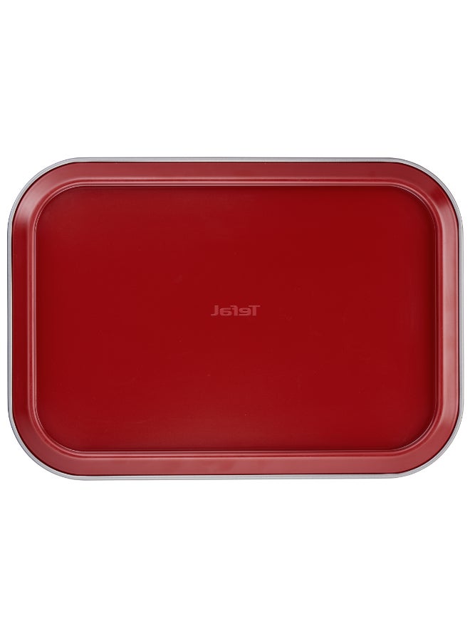 تيفال TEFAL قالب خبز | صحن فرن مفصل دلي بيك 36 × 24 سم | أحمر | أدوات خبز عالية الجودة من الفولاذ الكربوني | سهولة التنظيف | ضمان لمدة سنتين | J1640514 36x24سم - Image 2