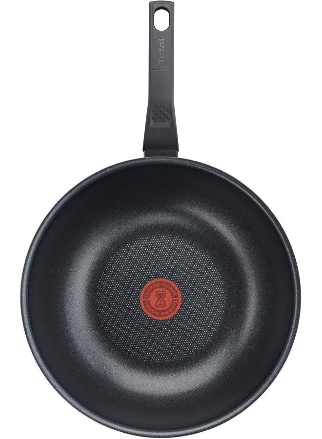 تيفال TEFAL مقلاة ووك 28 سم | تنظيف سهل | ألومنيوم | طلاء غير لاصق | مؤشر حرارة Thermo Signal | قاعدة توزيع الحرارة | أواني طهي آمنة وصحية | صنع في فرنسا | أحمر | ضمان لمدة سنتين | B5721953 28سم  - Image 2