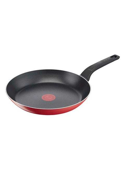 TEFAL مقلاة 28 سم | تنظيف سهل | ألومنيوم | طلاء غير لاصق | مؤشر حرارة Thermo Signal | قاعدة توزيع الحرارة | أواني طهي آمنة وصحية | صنع في فرنسا | أحمر | ضمان لمدة سنتين | B5720653 28 cmسم