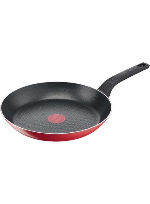 TEFAL مقلاة 30 سم | تنظيف سهل | ألومنيوم | طلاء غير لاصق | مؤشر حرارة Thermo Signal | قاعدة توزيع الحرارة | أواني طهي آمنة وصحية | صنع في فرنسا | أحمر | ضمان لمدة سنتين | B5720783 30 cmسم