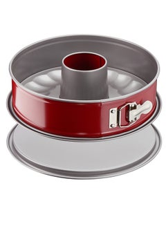 TEFAL Baking Mold | Delibake Savarin Mould with Hinge 27cm | Red | High-Quality Carbon Steel Bakeware | Easy to Clean | 2 Years Warranty | J1642814 Red 27cm