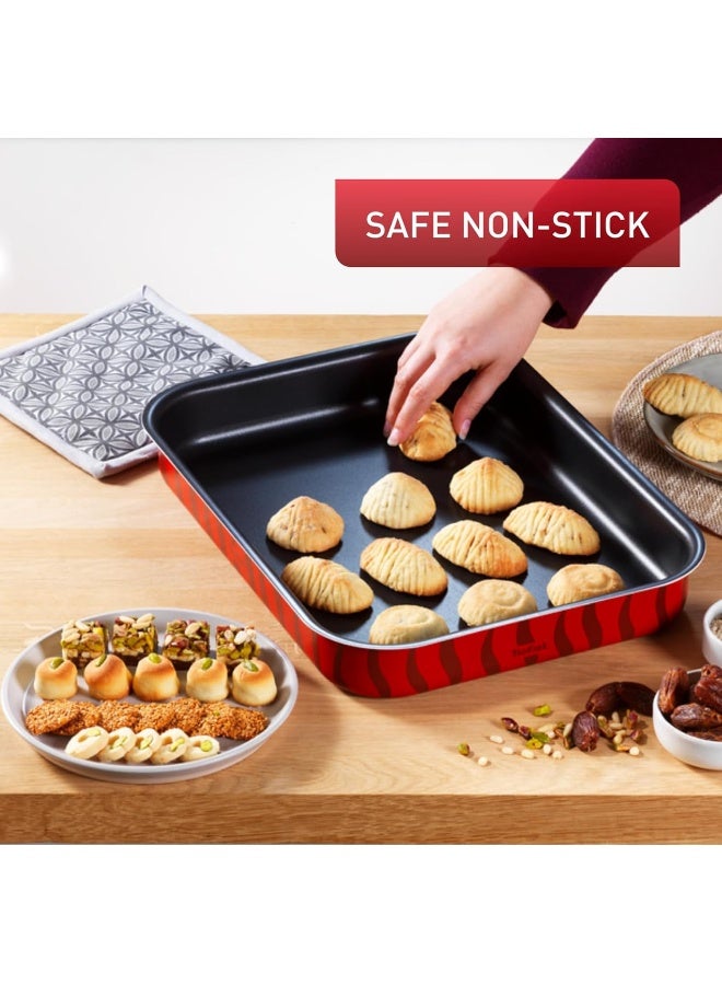 Tefal - Oven Dish | Les Specialistes 22X29Cm | Non-Stick Coating | Aluminum | Heat Diffusion | Easy Cleaning | Red Bugatti | Made In France | 2 Years Warranty Red 22x29cm - Image 1
