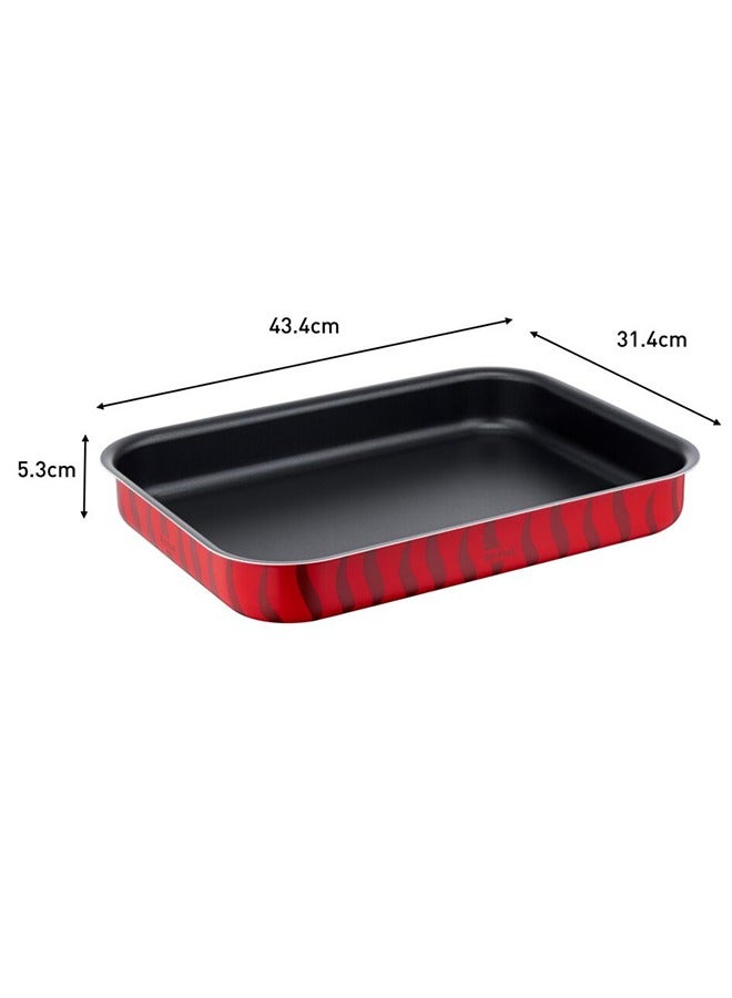 Tefal - TEFAL Oven Dish | Les Specialistes 22X29cm | Non-Stick Coating | Aluminum | Heat Diffusion | Easy Cleaning | Red Bugatti | Made in France | 2 Years Warranty | J5714982 Red 29x41cm - Image 1