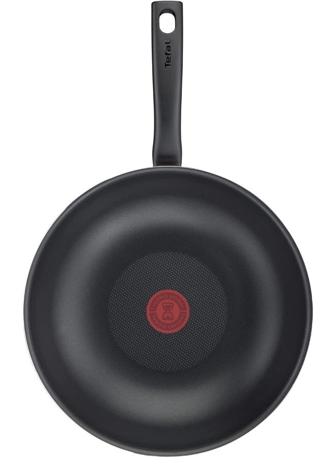 تيفال TEFAL مقلاة ووك 28 سم | Tempo Flame | ألومنيوم | 3.6 لتر | طلاء غير لاصق | مؤشر حرارة Thermo Signal | قاعدة توزيع الحرارة | صحي وآمن | صنع في فرنسا | أحمر | ضمان لمدة سنتين | C3041983 28سم  - Image 2