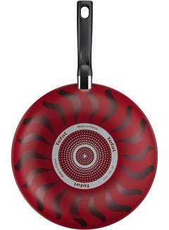 Tefal Wok Pan 28 Cm | Tempo Flame | Aluminium | 3.6 Liters | Non Stick Coating | Thermo Signal Heat Indicator | Diffusion Base | Healthy And Safe | Made In France | Red | 2 Years Warranty Red 28cm  - Image 3