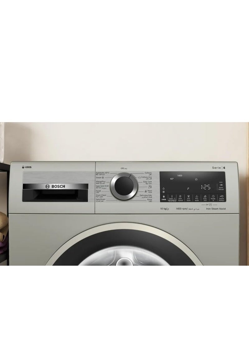 BOSCH Washing Machine Front Load  Series 6 10 Kg  LED Display 1400 RPM Silver WGA254AXEG 2300 W WGA254AXEG Silver - Image 2
