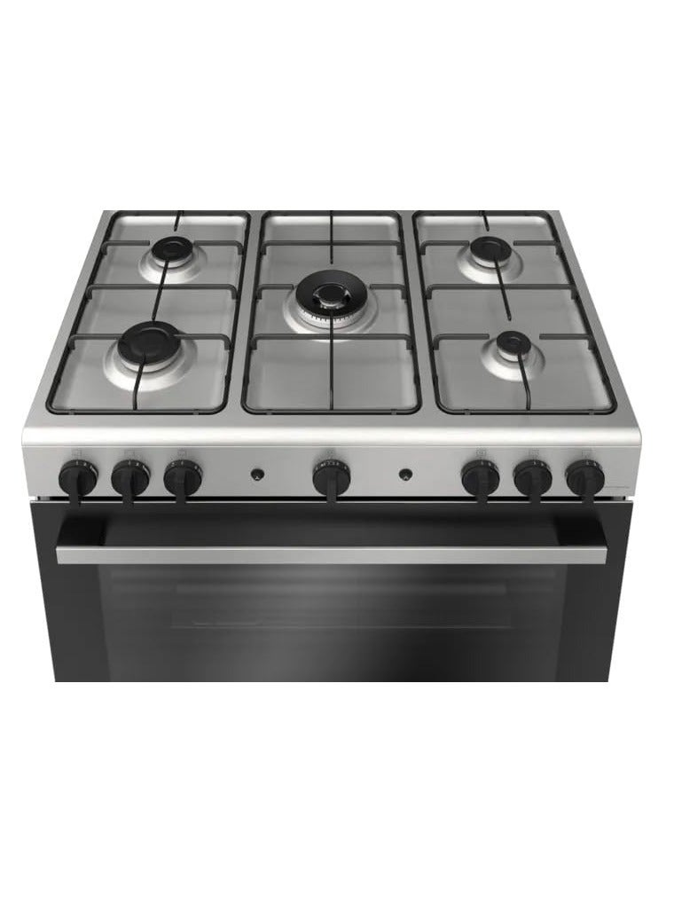 BOSCH FreeStanding Gas Cooker Serie 2 5 Burners 90 cm Grill Oven Capacity 147 Liter Stainless Steel HGV1F0U50S HGV1F0U50S Silver - Image 3
