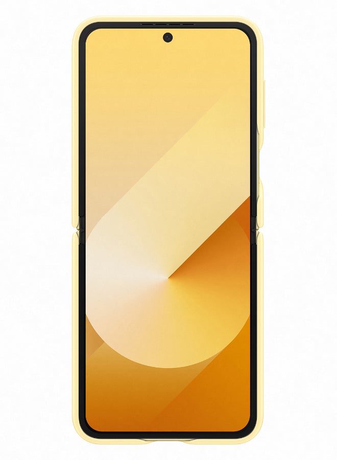 Samsung Galaxy Z Flip6 Flap Vegan Leather Case Yellow - Image 2