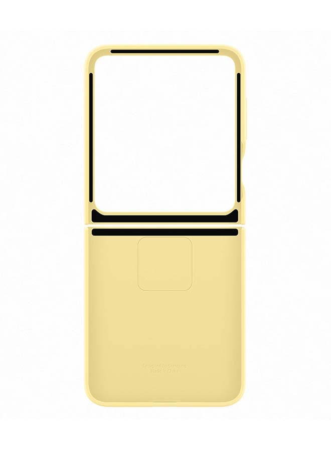Samsung Galaxy Z Flip6 Flap Vegan Leather Case Yellow - Image 1