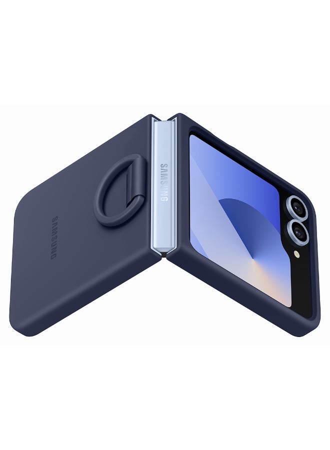 Samsung Samsung Galaxy Z Flip6 Silicone Case With Ring DARK BLUE  - Image 5