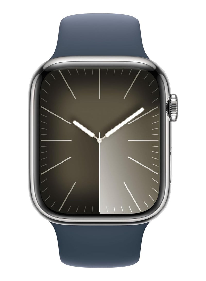 Watch Series 9 GPS + Cellular 41mm Smartwatch With Silver Aluminum Case With Sport Band M/L Storm Blue - pnsku/N70087764V/45/_/1719466441/8439ea3d-19bb-49eb-ae45-2c1556f92440