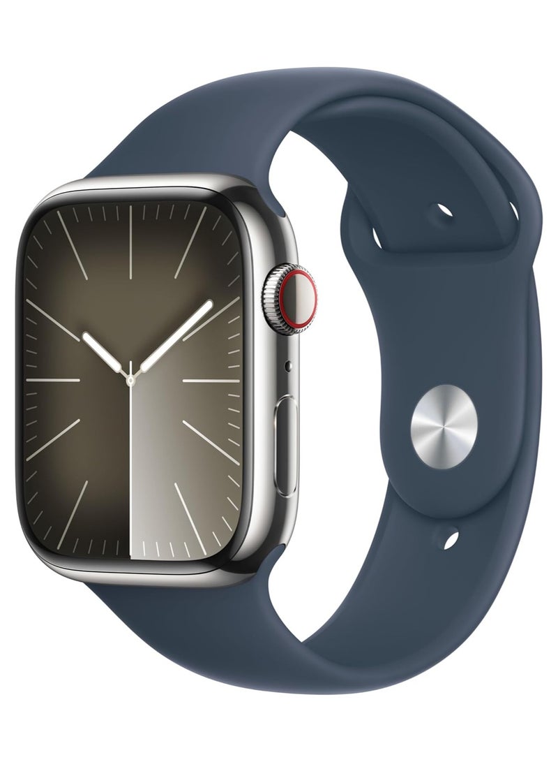 Watch Series 9 GPS + Cellular 41mm Smartwatch With Silver Aluminum Case With Sport Band M/L Storm Blue - pnsku/N70087764V/45/_/1719466444/3eff69e9-1677-461b-bb19-bfb017fc9204