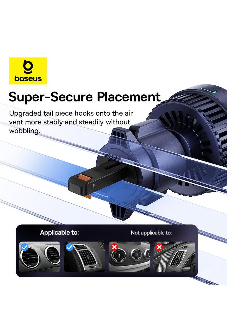 Baseus - Qi2 MagSafe Car Mount Charger, Wireless Car Charger with True Qi2-Certified and Heat Dissipation, Air Vent Magnetic Car Phone Holder with 15W Fast Charging for iPhone 15/14/13/12 Series and More Black - Image 1