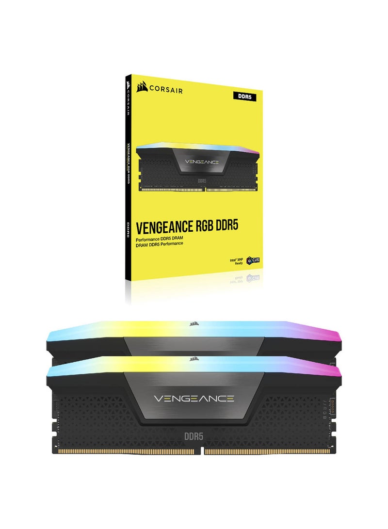 CORSAIR VENGEANCE 32GB (2 x 16GB) RGB DDR5 288-Pin Dual Channel Desktop Memory Kit, 5600MHz Tested Speed, Latency 40-40-40-77 Latency, Intel XMP 3.0 Chipset, Overclock PMIC | CMH32GX5M2B5600C40K - Image 4
