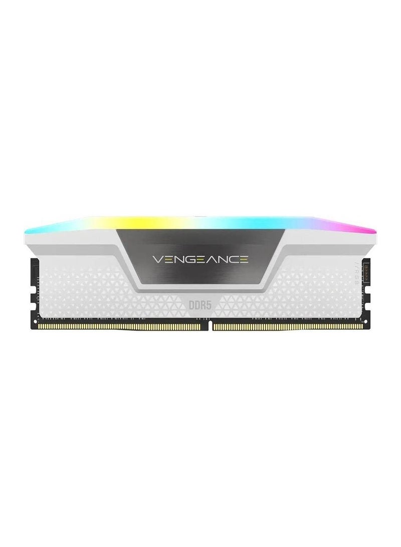 CORSAIR - Vengeance RGB 32GB (2 x 16GB) DDR5 Desktop Memory Kit, 5600 MHz Memory Speed, 40-40-40-77 CAS Latency, Intel XMP 3.0 Chipset, 1.25 Voltage, 288 Pin, White | CMH32GX5M2B5600C40W - Image 1