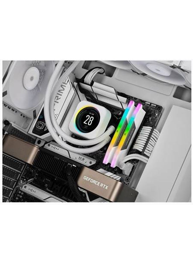 CORSAIR - VENGEANCE RGB 32GB (2 x 16GB) DDR5 Desktop Memory Kit, 6000MHz Speed, CAS 40 Latency, 1.35 Voltage, XMP 3.0 / Intel 600 / 700 Series Compatibility, White | CMH32GX5M2B6000C40W - Image 1