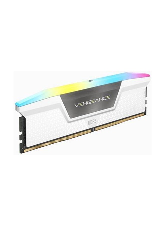 CORSAIR - VENGEANCE RGB 32GB (2 x 16GB) DDR5 Desktop Memory Kit, 6000MHz Speed, CAS 40 Latency, 1.35 Voltage, XMP 3.0 / Intel 600 / 700 Series Compatibility, White | CMH32GX5M2B6000C40W - Image 1