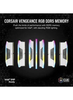كورسير ذاكرة سطح مكتب Vengeance RGB سعة 64 جيجابايت (2x 32 جيجابايت) DDR5 ثنائية القناة، 288 دبوسًا، سرعة ذاكرة 6000 ميجاهرتز، زمن انتقال 38-44-44-96، Intel XMP 3.0، أسود | CMH64GX5M2B6000C38  - Image 5