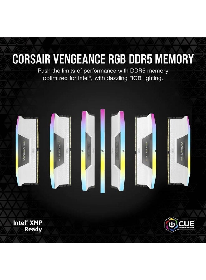 CORSAIR - Vengeance RGB 64GB (2x 32GB) DDR5 Dual Channel Desktop Memory, 288-Pin, 6000MHz Memory Speed, 38-44-44-96 CAS Latency, Intel XMP 3.0, Black | CMH64GX5M2B6000C38 - Image 1