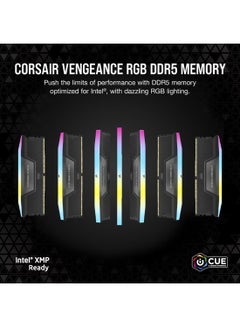 كورسير مجموعة ذاكرة VENGEANCE RGB 32GB (2x16GB) DDR5 DRAM 6200MT/s CL36 — أسود | CMH32GX5M2B6200C36  - Image 2