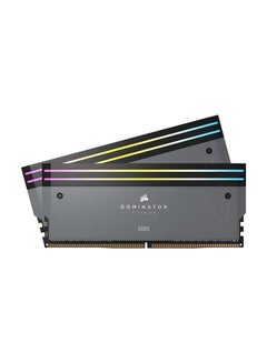 كورسير مجموعة ذاكرة سطح المكتب Dominator Titanium 32GB (2x16GB) DDR5 RGB، سرعة ذاكرة 6000 ميجا هرتز، زمن انتقال CL30 CAS، جهد ذاكرة 1.40 فولت، 288 دبوس، XMP / AMD، iCUE Cmpt، رمادي | CMP32GX5M2B6000Z30  - Image 1