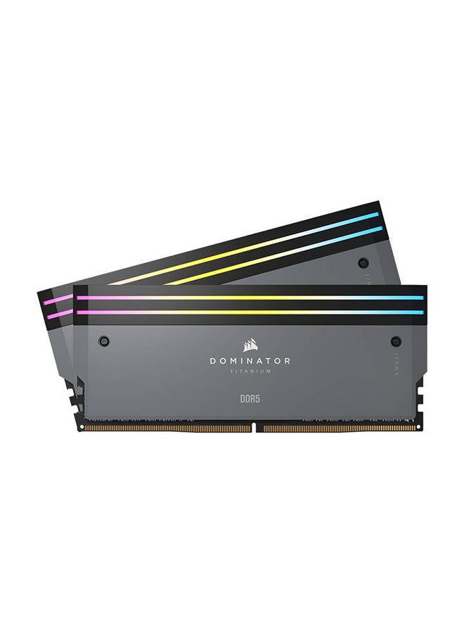 CORSAIR Dominator Titanium 32GB (2x16GB) DDR5 RGB Desktop Memory Kit, 6000MHz Memory Speed, CL30 CAS Latency, 1.40V Memory Voltage, 288 Pin, XMP / AMD, iCUE Cmpt, Gray | CMP32GX5M2B6000Z30  - Image 1