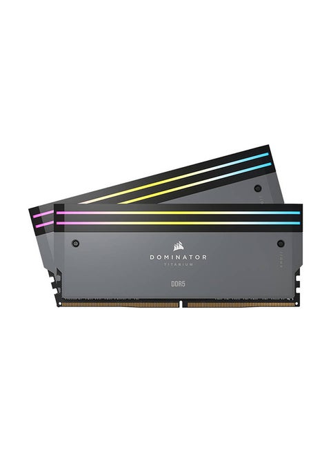 Dominator Titanium 64GB (2x32GB) DDR5 RGB Desktop Memory Kit, 6000MHz Memory Speed, CL30 CAS Latency, 1.40V Memory Voltage, 288 Pin, XMP / AMD, iCUE Cmpt, Gray | CMP64GX5M2B6000Z30