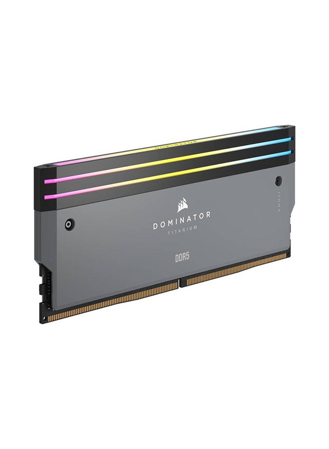 كورسير Dominator Titanium 64GB (2x32GB) DDR5 RGB Desktop Memory Kit, 6000MHz Memory Speed, CL30 CAS Latency, 1.40V Memory Voltage, 288 Pin, XMP / AMD, iCUE Cmpt, Gray | CMP64GX5M2B6000Z30  - Image 2