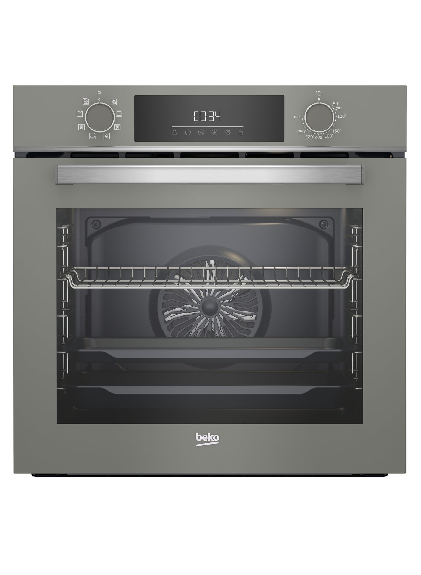 Built-In Electric Oven - 60 cm - 72 Litres Capacity - 8 Functions - Cooling Fan - Cooking Fan - Electric Grill BBIM17300MGD Manhattan Grey