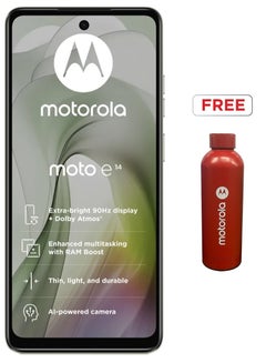 Moto e14 Dual Sim Pastel Green 2GB RAM 64GB 4G LTE With Gift - Middle East Version