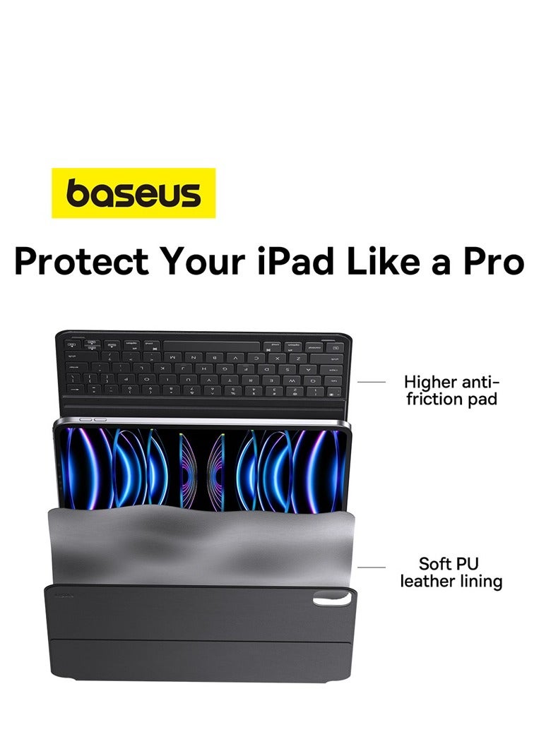Bluetooth 5.3V Magnetic Keyboard Case for iPad Air4/Air5 10.9″ /Pad Pro (2018/2020/2021/2022) 11″ Detachable Keyboard Case for iPad 10th Gen, Ultra Thin and Long Lasting Battery Life 150H Black