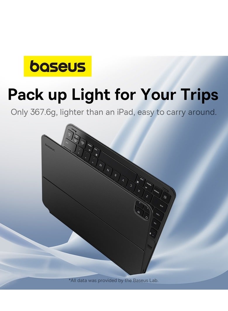 Baseus Bluetooth 5.3V Magnetic Keyboard Case for iPad Air4/Air5 10.9″ /Pad Pro (2018/2020/2021/2022) 11″ Detachable Keyboard Case for iPad 10th Gen, Ultra Thin and Long Lasting Battery Life 150H Black  - Image 5