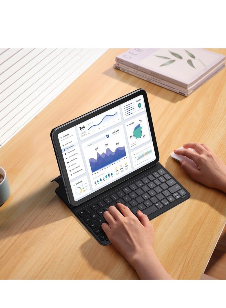 Bluetooth 5.3V Magnetic Keyboard Case for iPad Air4/Air5 10.9″ /Pad Pro (2018/2020/2021/2022) 11″ Detachable Keyboard Case for iPad 10th Gen, Ultra Thin and Long Lasting Battery Life 150H Black