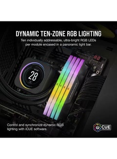 كورسير VENGEANCE RGB 32GB (2x16GB) DDR5 Desktop Memory Kit, 6400MHz Memory Speed, C32 CAS Latency, INTEL XMP 3.0, 1.40V Memory Voltage, 288 Pin, Dynamic Multi-Zone RGB, Black | CMH32GX5M2B6400C32  - Image 5
