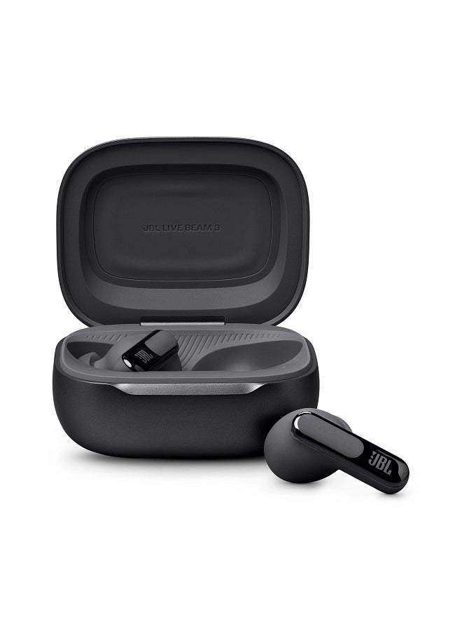 JBL - Live Beam 3 True Wireless Noise Cancelling Closed-Stick Earbuds Black - Image 1