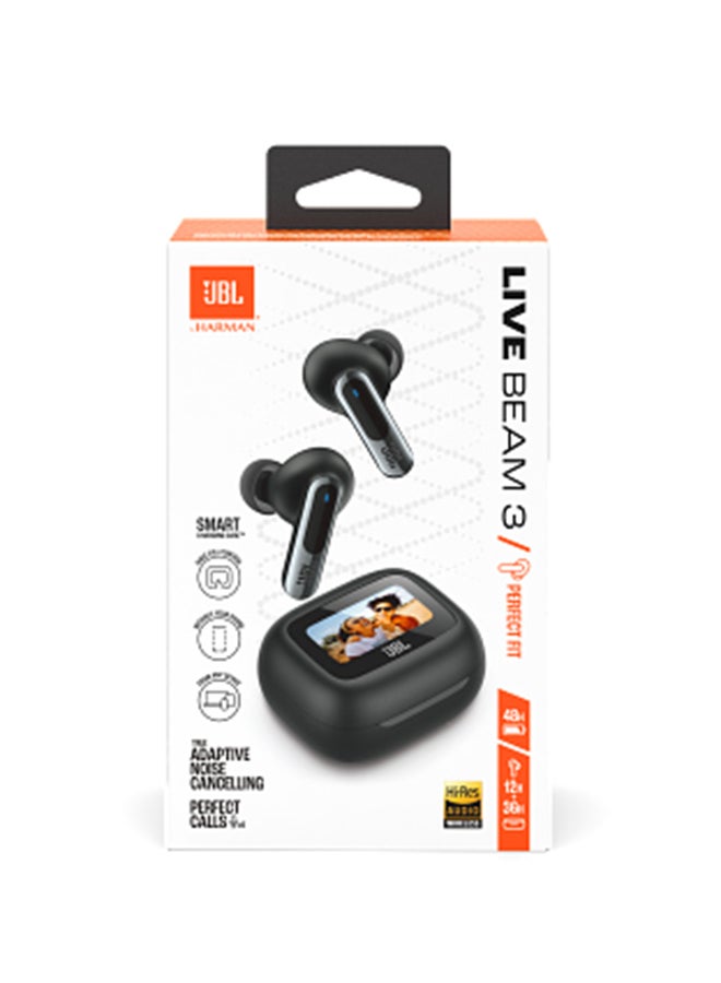 JBL - Live Beam 3 True Wireless Noise Cancelling Closed-Stick Earbuds Black - Image 1