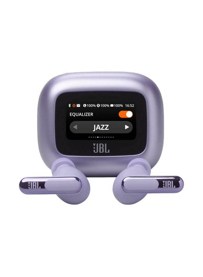 JBL - Live Beam 3 True Wireless Noise Cancelling Closed-Stick Earbuds Purple - Image 1