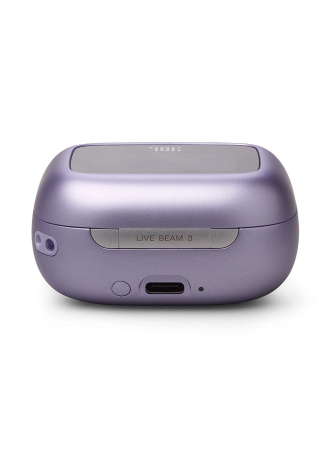 JBL - Live Beam 3 True Wireless Noise Cancelling Closed-Stick Earbuds Purple - Image 1