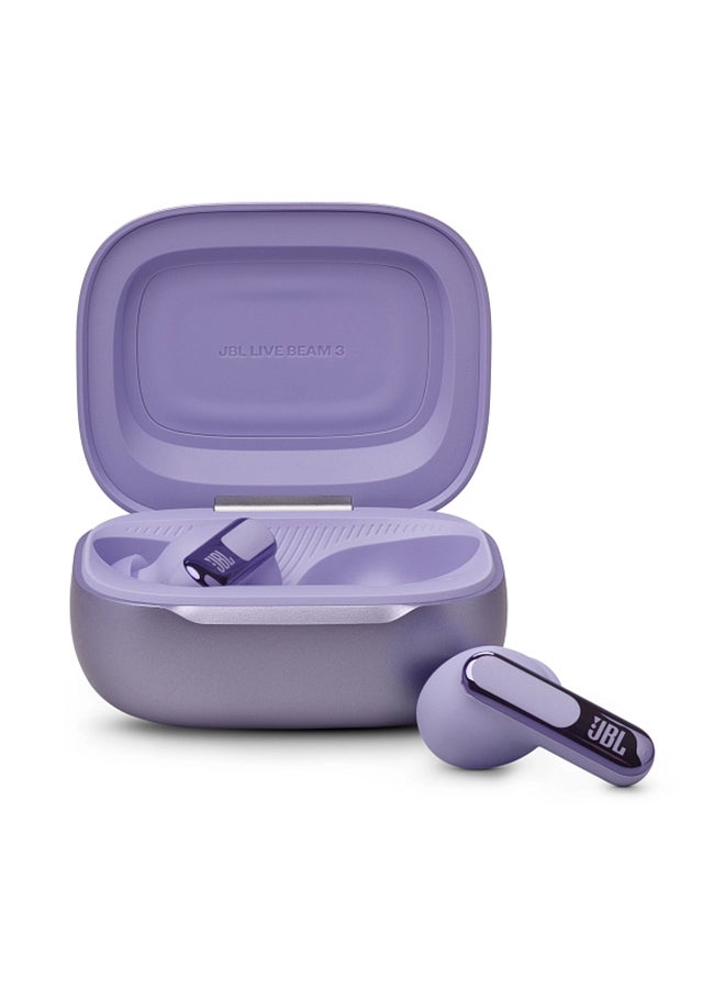 JBL - Live Beam 3 True Wireless Noise Cancelling Closed-Stick Earbuds Purple - Image 1