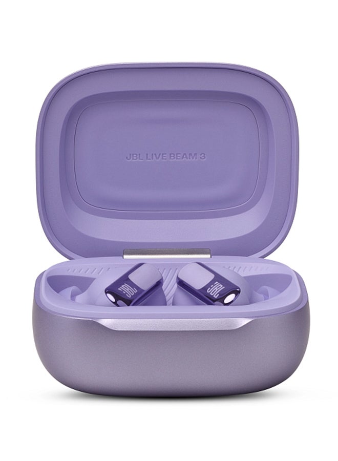 JBL - Live Beam 3 True Wireless Noise Cancelling Closed-Stick Earbuds Purple - Image 1
