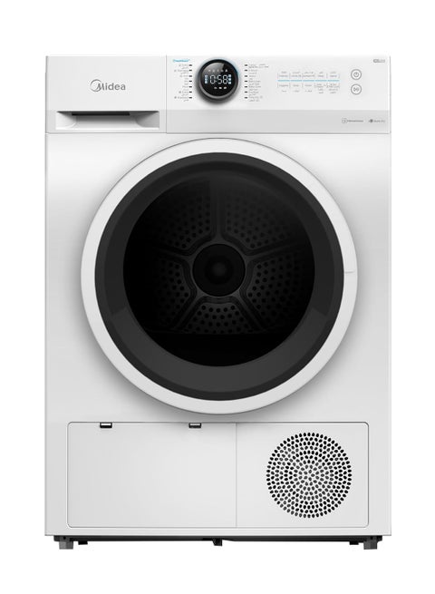 8KG Smart Front Load Condenser Dryer With Lunar Dial, 14 Wash Programs, Inverter Motor & Wrinkle Prevent, Sensor Dryer, Stronger Sanitization, Anti Crease & Quick Dry MD200C80W/W-GCC White