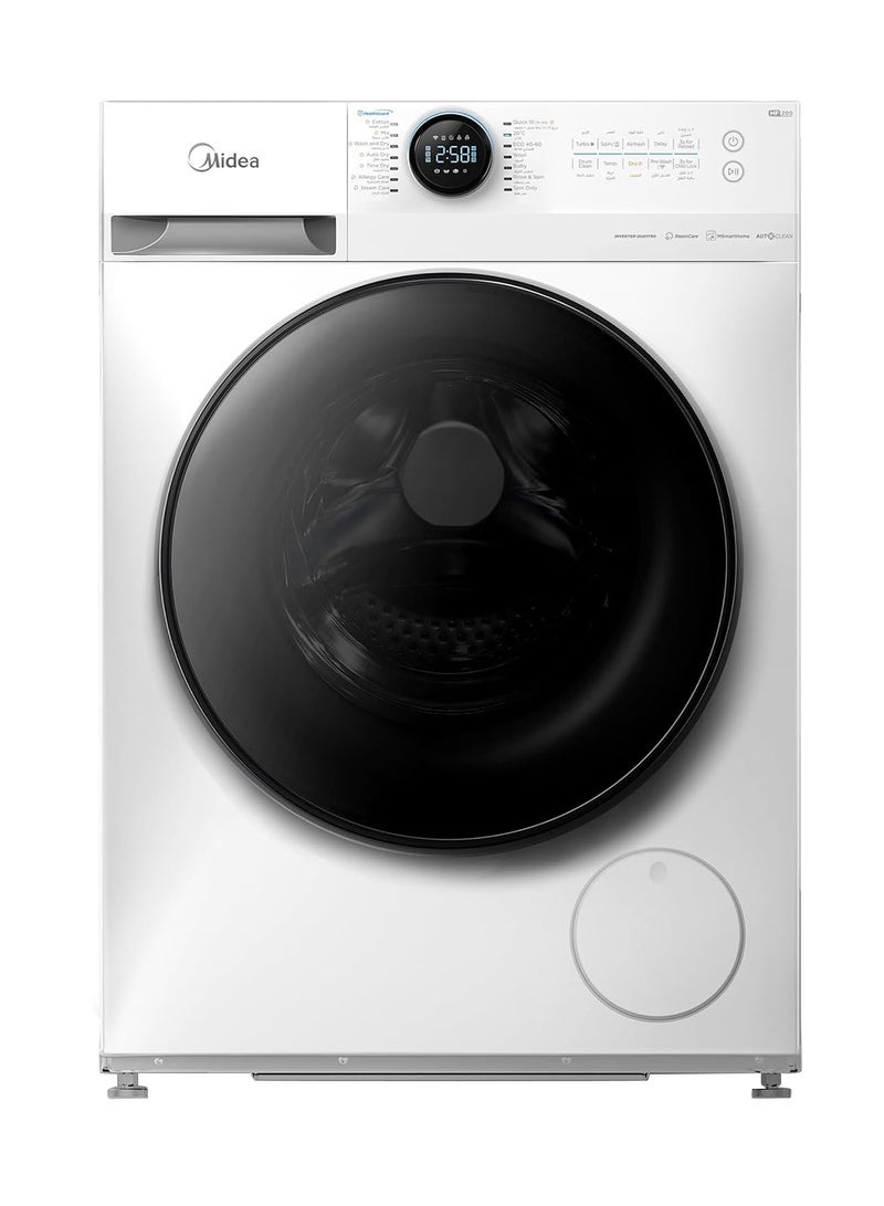 Midea - 8/6 KG Smart Washer Dryer With BLDC Inverter Motor, 1400 RPM, Fully Automatic Front Load Washing & Drying Combo, 14 Programs-Quick Wash/Steam Care/Auto Clean MF200D80WBW-GCC White - Image 1