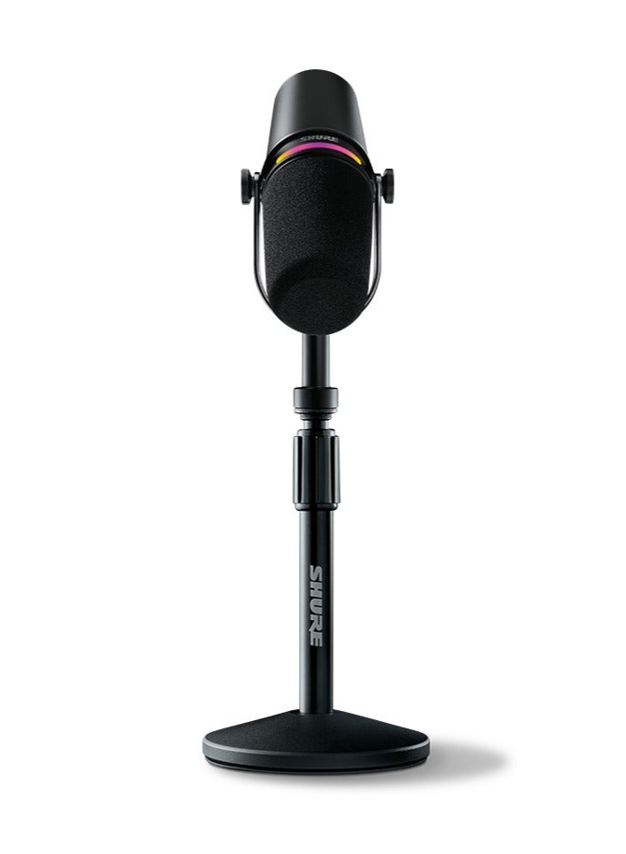 Shure - Podcast Microphone Bundle, Enhanced Audio, LED Touch Panel, USB-C & XLR Outputs, Auto Level Mode, Digital Pop Filter, Reverb Effects, Podcasting, Streaming, Recording MV7+K-BNDL Black - Image 1
