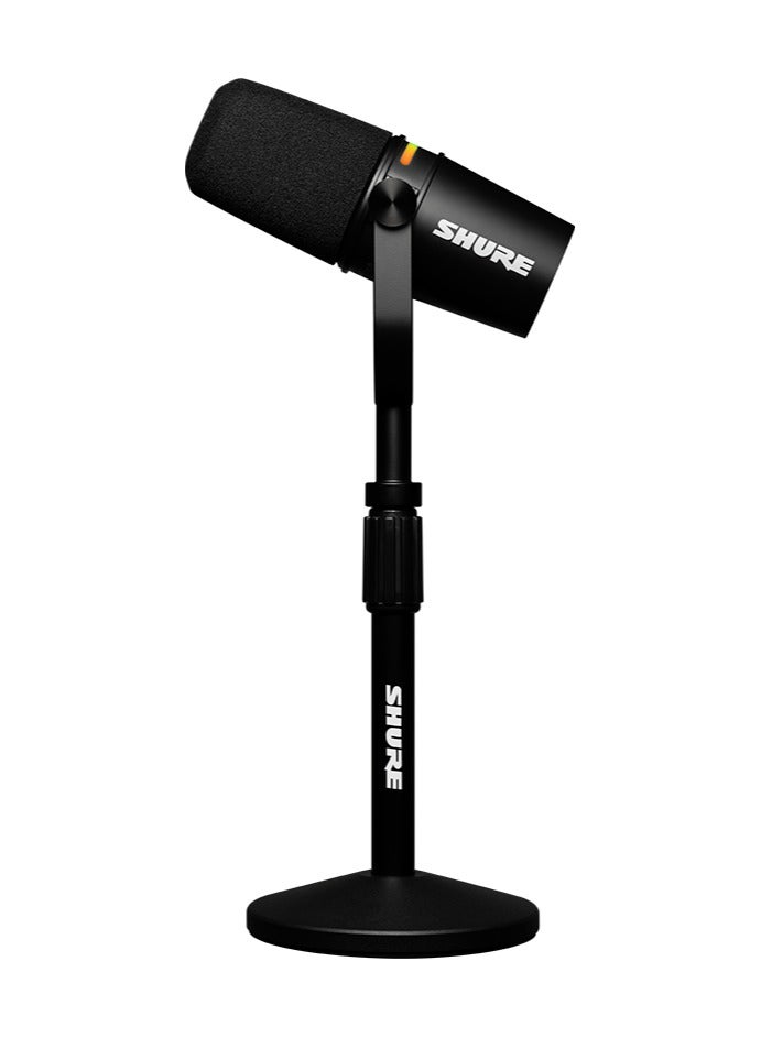 Shure - Podcast Microphone Bundle, Enhanced Audio, LED Touch Panel, USB-C & XLR Outputs, Auto Level Mode, Digital Pop Filter, Reverb Effects, Podcasting, Streaming, Recording MV7+K-BNDL Black - Image 1